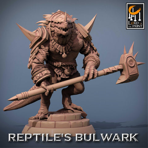 Lizardfolk Lizardman Warrior | 28mm, 32mm,54mm, 75mm, 100mm | Dungeons and Dragons | Unpainted Figure | Rescale Miniatures