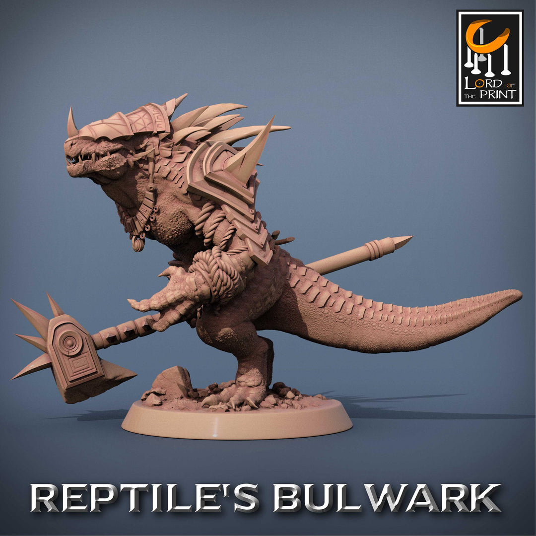 Lizardfolk Lizardman Warrior | 28mm, 32mm,54mm, 75mm, 100mm | Dungeons and Dragons | Unpainted Figure | Rescale Miniatures