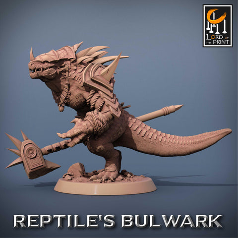 Lizardfolk Lizardman Warrior | 28mm, 32mm,54mm, 75mm, 100mm | Dungeons and Dragons | Unpainted Figure | Rescale Miniatures