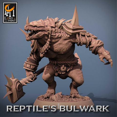 Lizardfolk Lizardman Warrior | 28mm, 32mm,54mm, 75mm, 100mm | Dungeons and Dragons | Unpainted Figure | Rescale Miniatures