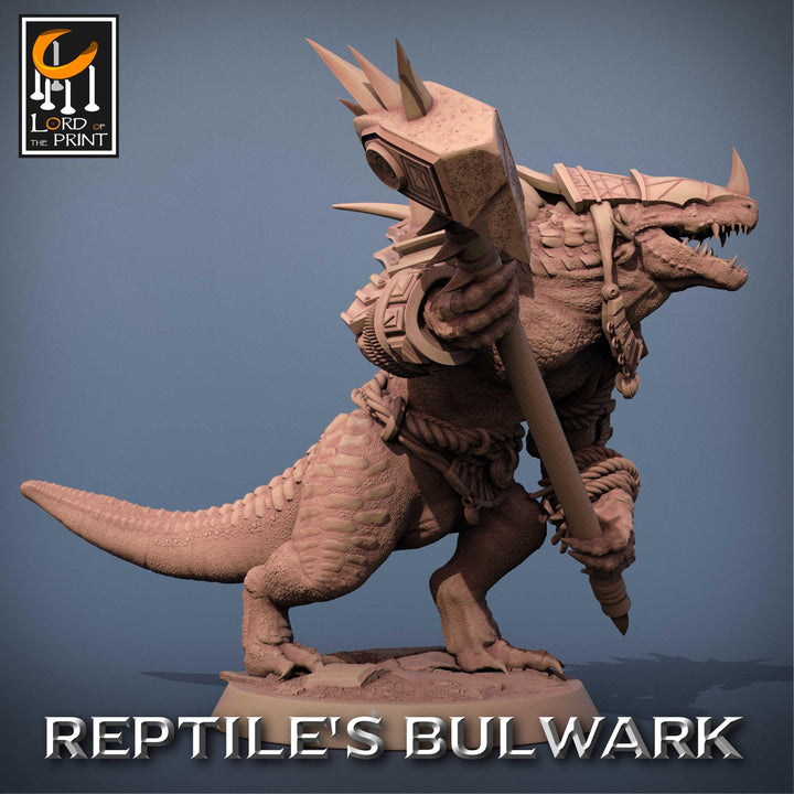 Lizardfolk Lizardman Warrior | 28mm, 32mm,54mm, 75mm, 100mm | Dungeons and Dragons | Unpainted Figure | Rescale Miniatures