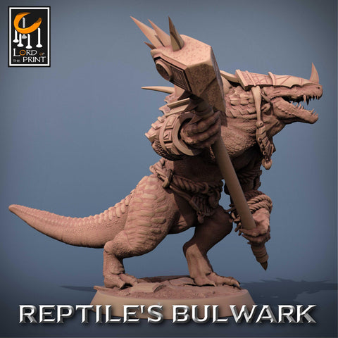 Lizardfolk Lizardman Warrior | 28mm, 32mm,54mm, 75mm, 100mm | Dungeons and Dragons | Unpainted Figure | Rescale Miniatures