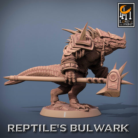 Lizardfolk Lizardman Warrior | 28mm, 32mm,54mm, 75mm, 100mm | Dungeons and Dragons | Unpainted Figure | Rescale Miniatures