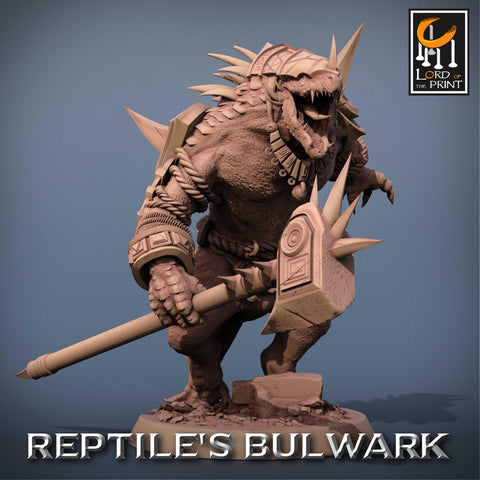 Lizardfolk Lizardman Warrior | 28mm, 32mm,54mm, 75mm, 100mm | Dungeons and Dragons | Unpainted Figure | Rescale Miniatures