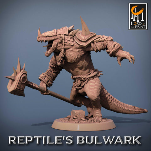 Lizardfolk Lizardman Warrior | 28mm, 32mm,54mm, 75mm, 100mm | Dungeons and Dragons | Unpainted Figure | Rescale Miniatures