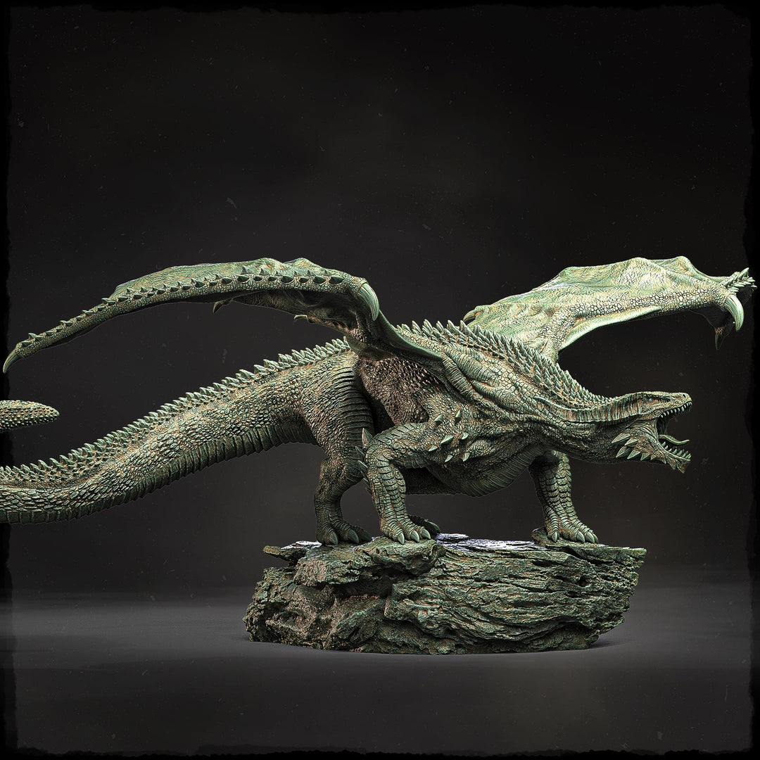 Chromatic Dragon (4 sizes) D&amp;D 5e Unpainted Miniature | 250mm Long, 280mm Wing Span | Resin Dragon Statue | Figurine Dungeons and Dragons 5e