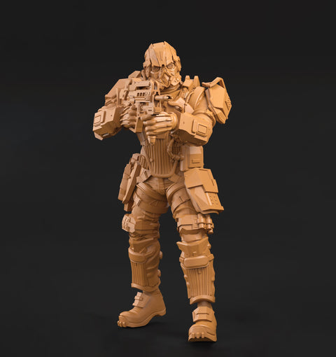Space Trooper Soldier Sci-Fi miniature | 28mm, 32mm, 50mm, 75mm, 100mm, Scales | Sci-Fi Video Games miniatures | Fan Art | 3Dartguy|