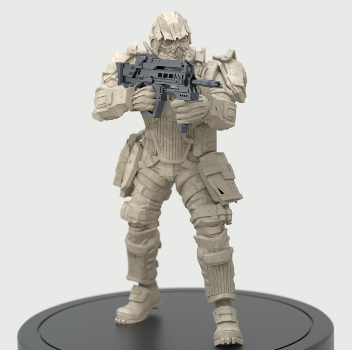 Space Trooper Soldier Sci-Fi miniature | 28mm, 32mm, 50mm, 75mm, 100mm, Scales | Sci-Fi Video Games miniatures | Fan Art | 3Dartguy|