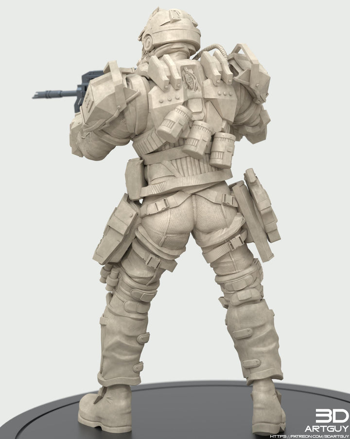 Space Trooper Soldier Sci-Fi miniature | 28mm, 32mm, 50mm, 75mm, 100mm, Scales | Sci-Fi Video Games miniatures | Fan Art | 3Dartguy|