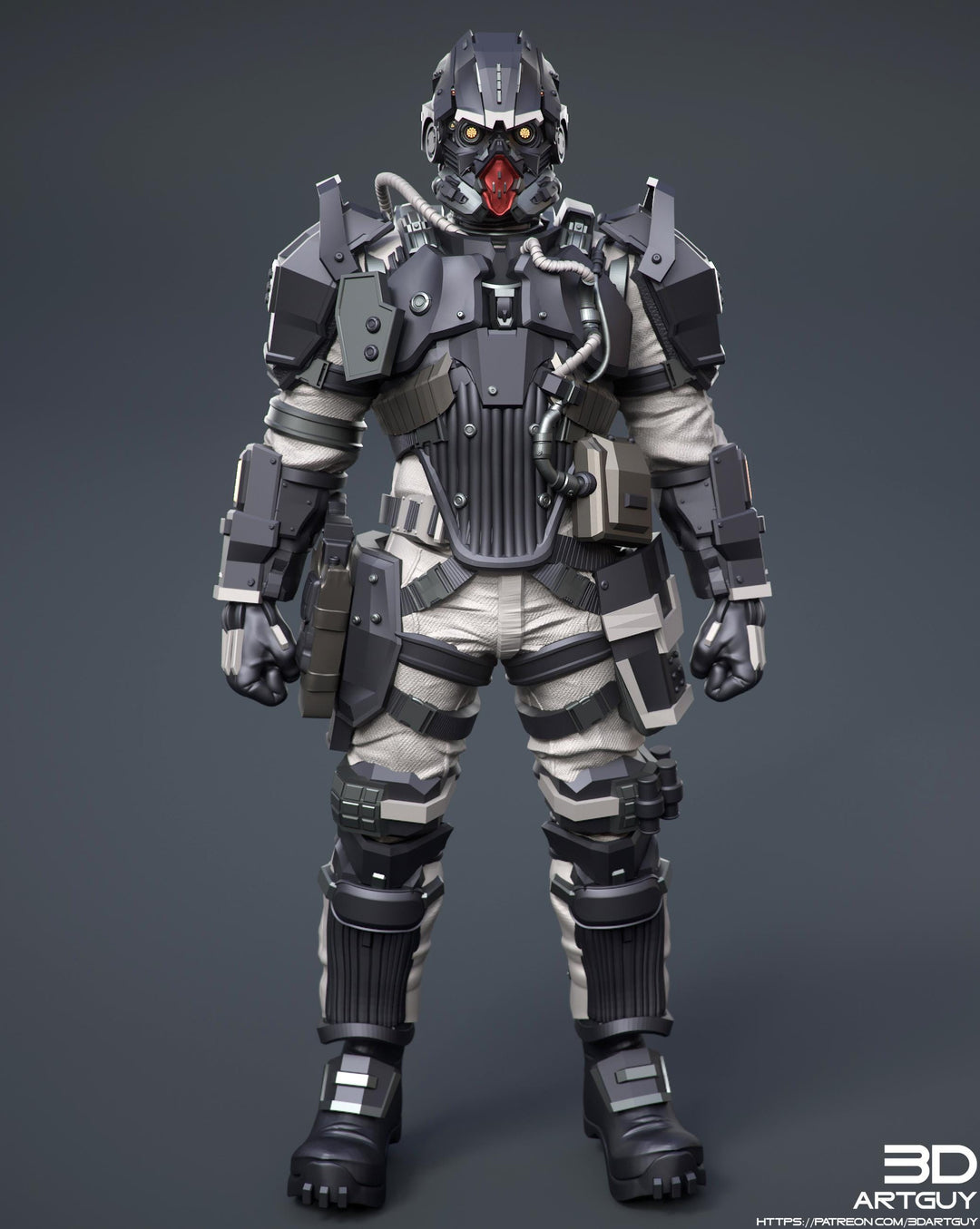 Space Trooper Soldier Sci-Fi UNPAINTED miniature | 28mm,32mm, 50mm, 75mm,100mm Scales | Sci-Fi Video Games miniatures | Fan Art | 3Dartguy|