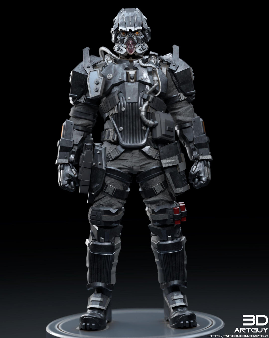 Space Trooper Soldier Sci-Fi UNPAINTED miniature | 28mm,32mm, 50mm, 75mm,100mm Scales | Sci-Fi Video Games miniatures | Fan Art | 3Dartguy|