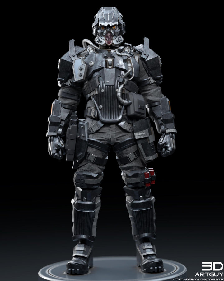 Space Trooper Soldier Sci-Fi UNPAINTED miniature | 28mm,32mm, 50mm, 75mm,100mm Scales | Sci-Fi Video Games miniatures | Fan Art | 3Dartguy|