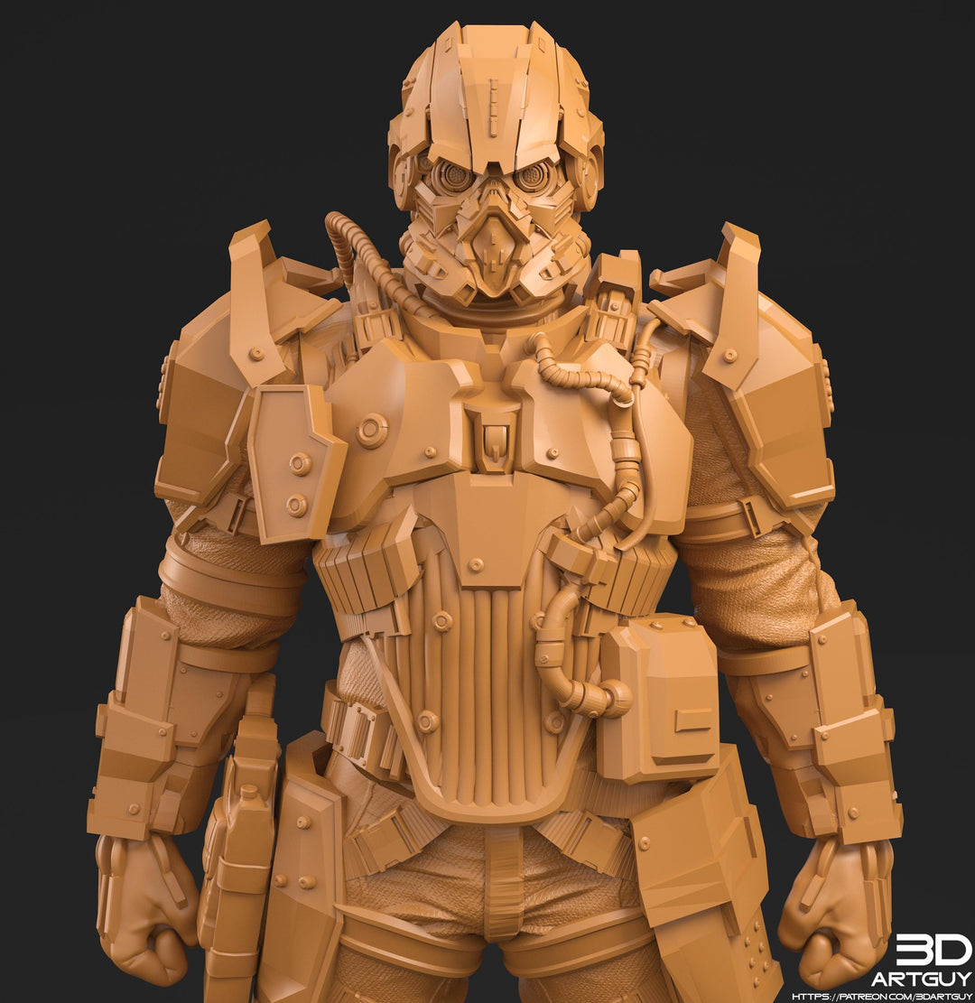 Space Trooper Soldier Sci-Fi UNPAINTED miniature | 28mm,32mm, 50mm, 75mm,100mm Scales | Sci-Fi Video Games miniatures | Fan Art | 3Dartguy|