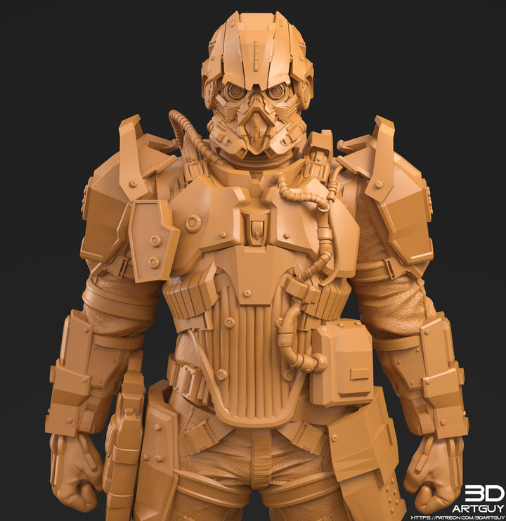 Space Trooper Soldier Sci-Fi UNPAINTED miniature | 28mm,32mm, 50mm, 75mm,100mm Scales | Sci-Fi Video Games miniatures | Fan Art | 3Dartguy|
