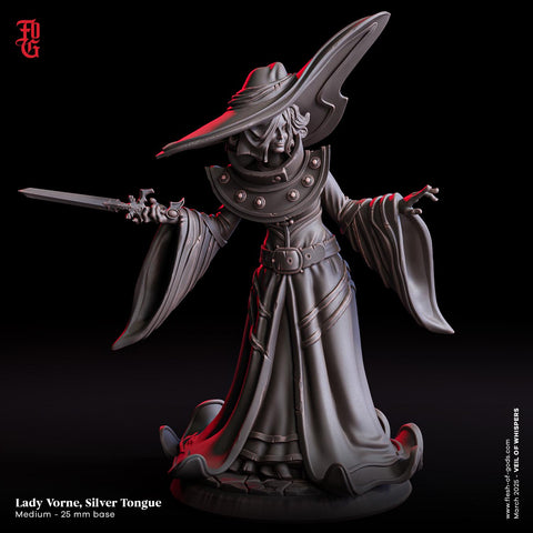 Female Wizard, Warlock, Sorcerer PC NPC | 28mm, 32mm,54mm, 75mm, 100mm Scale Resin Miniature | Dungeons and Dragons | Flesh of Gods