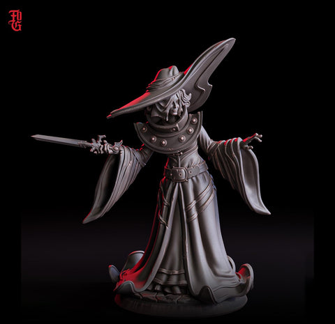 Female Wizard, Warlock, Sorcerer PC NPC | 28mm, 32mm,54mm, 75mm, 100mm Scale Resin Miniature | Dungeons and Dragons | Flesh of Gods