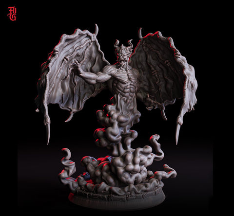 Demon, Devil, Fiend Unpainted figure| 28mm,32mm,54mm,75mm,100mm Scale Resin Miniature Dungeons and Dragons D&D 5e Pathfinder | Flesh of Gods