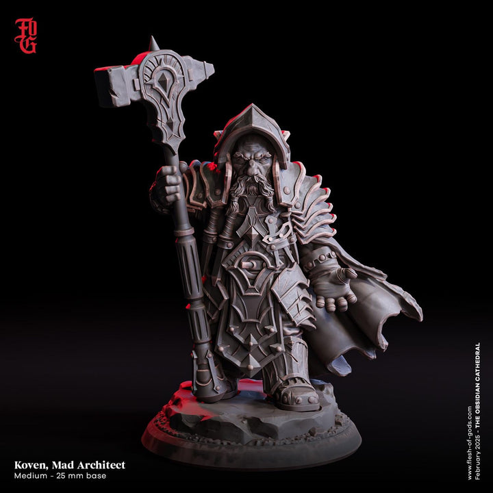 Dwarf Cleric, Paladin, Fighter PC NPC | 28mm,32mm,54mm,75mm,100mm Scale Resin Miniature | Dungeons and Dragons D&amp;D Pathfinder |Flesh of Gods