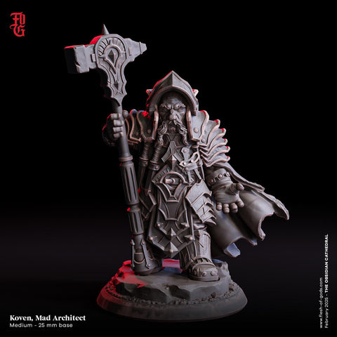 Dwarf Cleric, Paladin, Fighter PC NPC | 28mm,32mm,54mm,75mm,100mm Scale Resin Miniature | Dungeons and Dragons D&D Pathfinder |Flesh of Gods