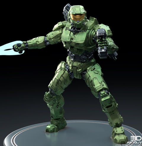 Space Spartan miniature Melee | 28mm, 32mm Scales also 50mm and 100mm | Sci-Fi Video Games miniatures | Fan Art | 3DArtGuy|