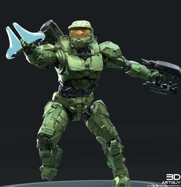 Space Spartan miniature Melee | 28mm, 32mm Scales also 50mm and 100mm | Sci-Fi Video Games miniatures | Fan Art | 3DArtGuy|
