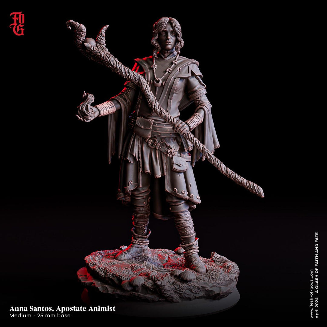 Female Human Wizard, Druid, Sorcerer PC NPC | 28mm, 32mm,54mm, 75mm,100mm Scale Resin Mini |Dungeons and Dragons|Flesh of Gods