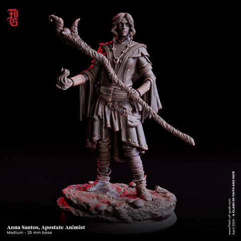 Female Human Wizard, Druid, Sorcerer PC NPC | 28mm, 32mm,54mm, 75mm,100mm Scale Resin Mini |Dungeons and Dragons|Flesh of Gods