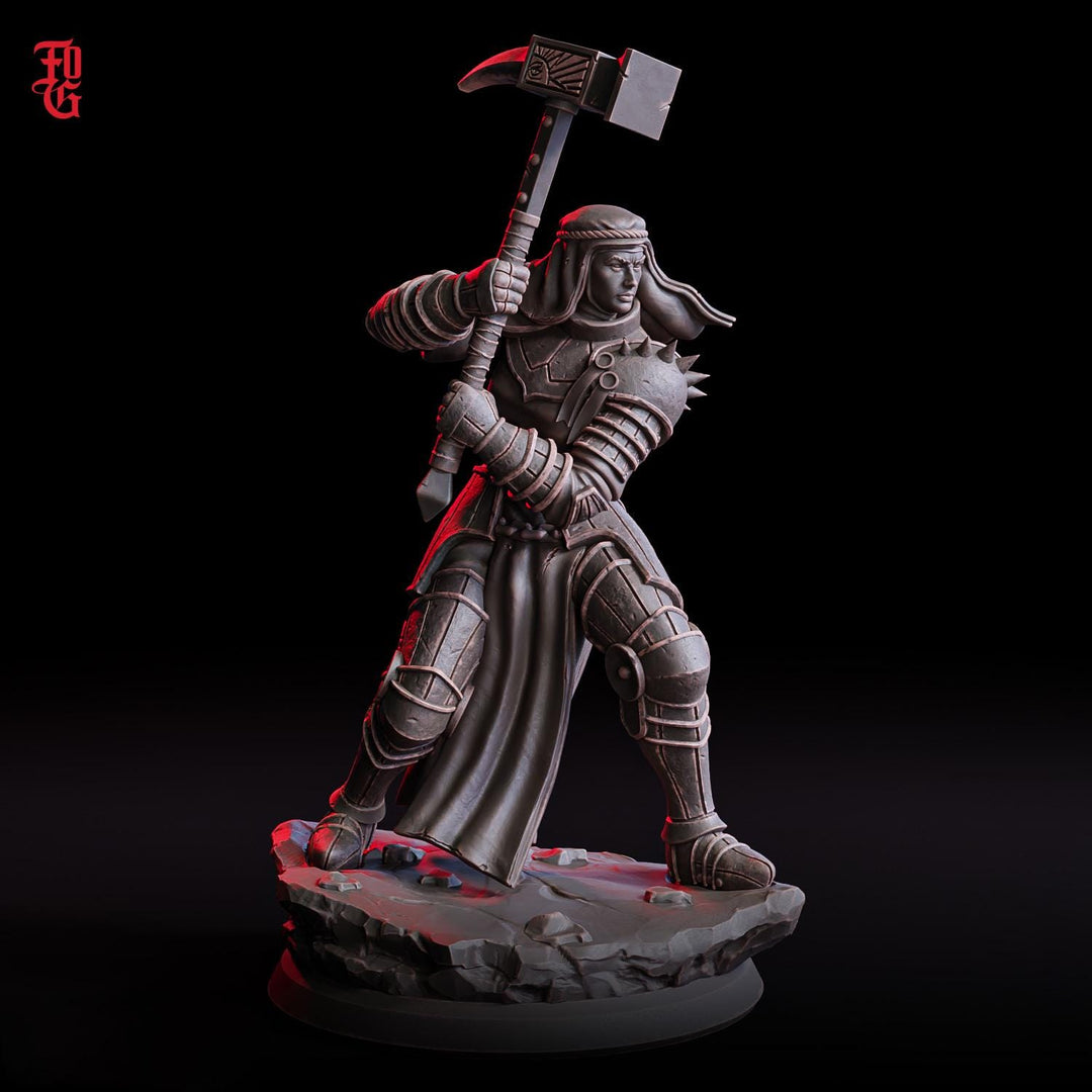 Female Human Cleric, Fighter PC NPC Unpainted miniature | 28mm, 32mm,54mm, 75mm,100mm Scale Resin Mini |Dungeons and Dragons| Flesh of Gods