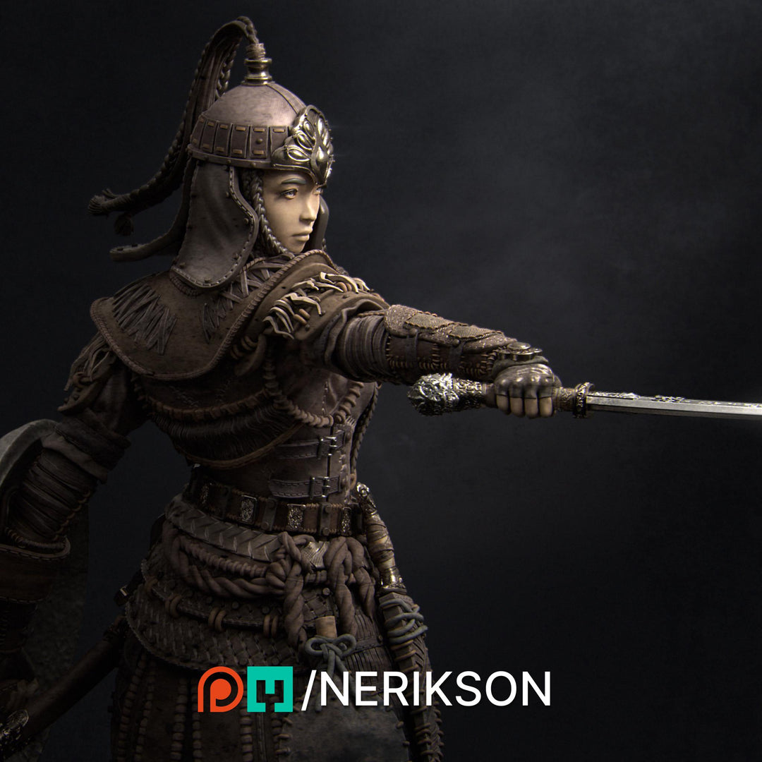 Human Female Fighter Battlemaster,Paladin, also Helmet PC / NPC Unpainted D&D 5e | 28mm,32mm,54mm,75mm,100mm,140mm | Pathfinder|NERIKSON
