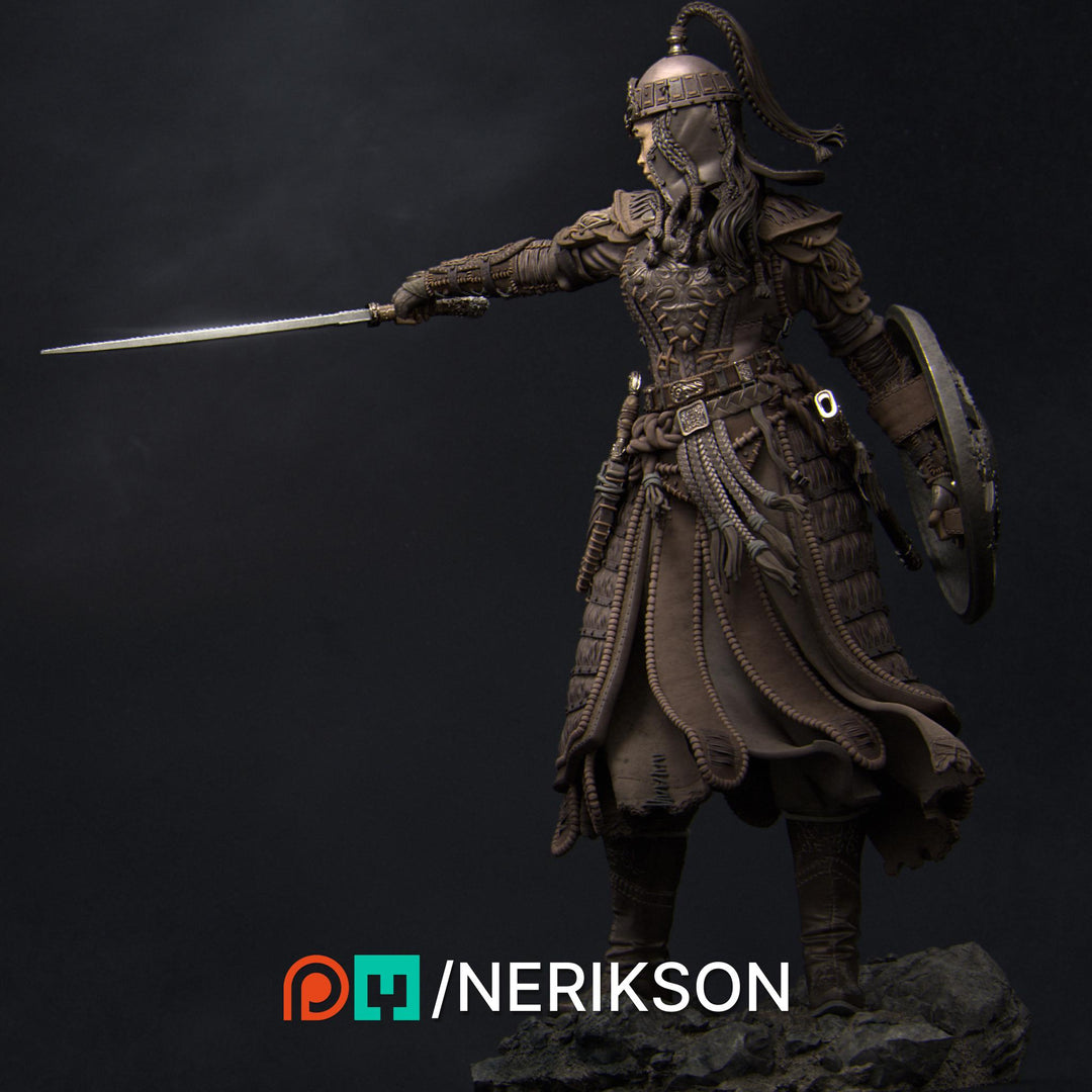 Human Female Fighter Battlemaster,Paladin, also Helmet PC / NPC Unpainted D&amp;D 5e | 28mm,32mm,54mm,75mm,100mm,140mm | Pathfinder|NERIKSON