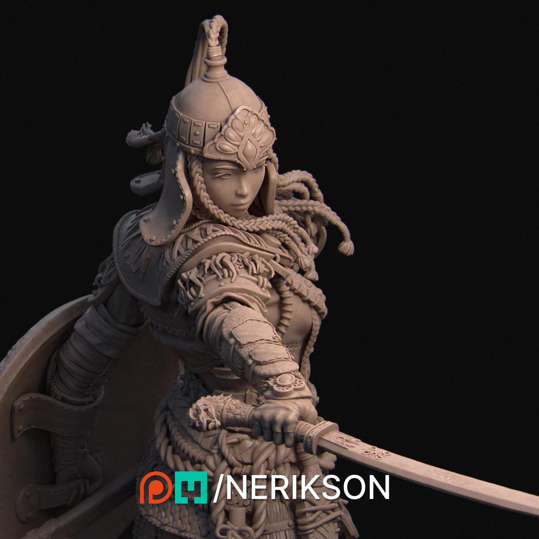 Human Female Fighter Battlemaster,Paladin, also Helmet PC / NPC Unpainted D&amp;D 5e | 28mm,32mm,54mm,75mm,100mm,140mm | Pathfinder|NERIKSON