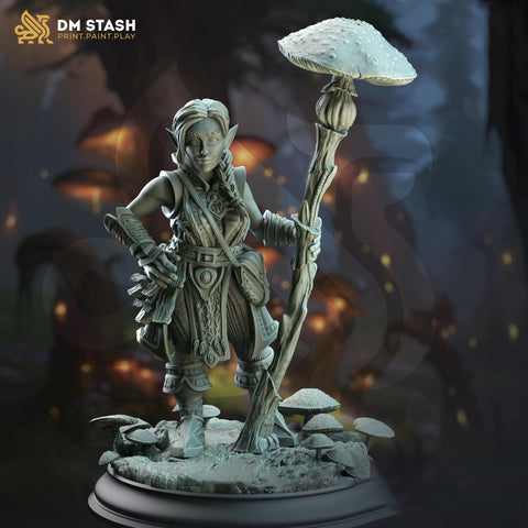Female Halfling, Druid Wizard, Gnome PC NPC | Resin Miniature | Dungeons & Dragons 5e | 28mm,32mm.54mm,75mm, 100mm Scales | RPG Pathfinder