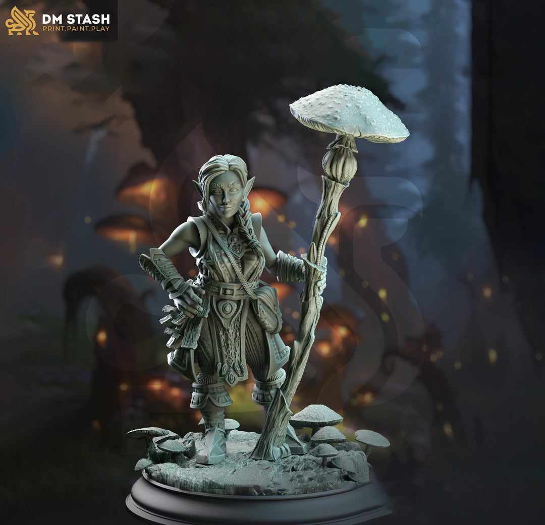 Female Halfling, Druid Wizard, Gnome PC NPC | Resin Miniature | Dungeons & Dragons 5e | 28mm,32mm.54mm,75mm, 100mm Scales | RPG Pathfinder