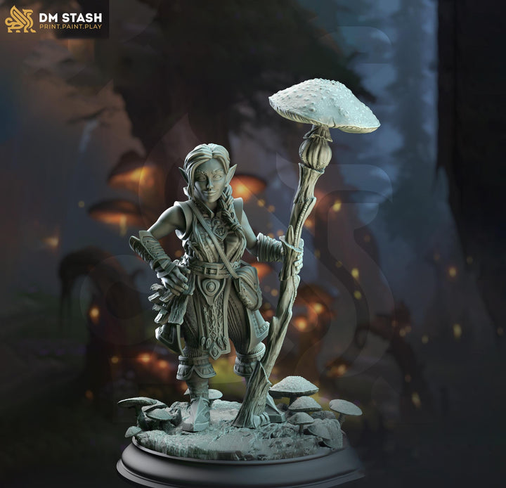 Female Halfling, Druid Wizard, Gnome PC NPC | Resin Miniature | Dungeons &amp; Dragons 5e | 28mm,32mm.54mm,75mm, 100mm Scales | RPG Pathfinder