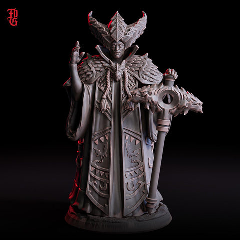 Cleric Cultist, Archmage Dark Wizard, Warlock | 28mm | 32mm |54mm |75mm |100mm Scale- Player Character Mini - D&D 5e Pathfinder Figurine FOG