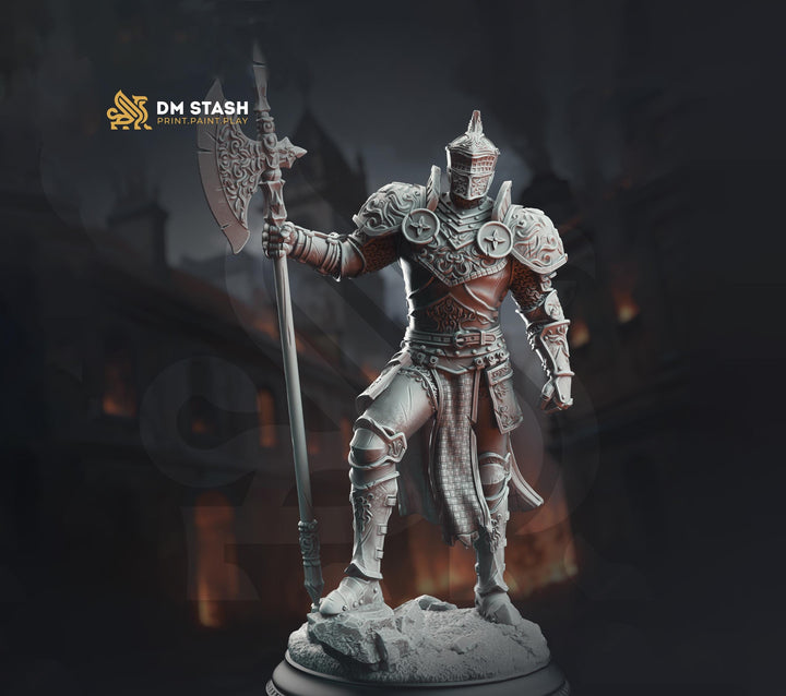 Human Paladin, Fighter Battlemaster | Resin Miniature | 5 Sizes /Scales | Pathfinder Figure | DnD | Figurine unpainted |