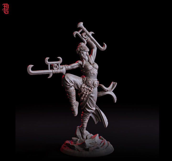 Female Human Monk Way of the Kensei PC NPC | 28mm, 32mm,54mm, 75mm, 100mm Scale Resin Mini | Dungeons and Dragons| Flesh of Gods