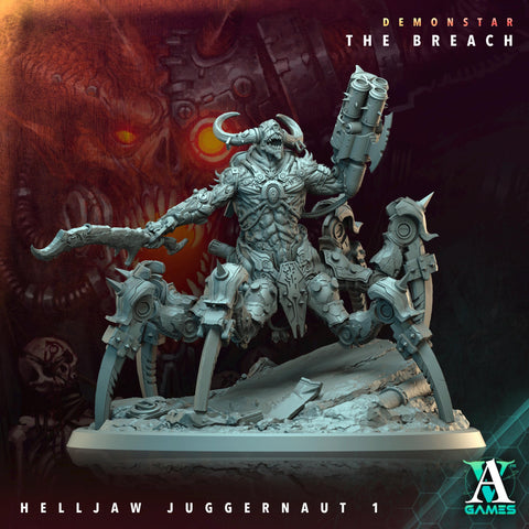 Demon engine, Juggernaut - Chaos Daemon | 130mm Base Sizes | 28/32mm Scale | Sci-Fi Wargames TTPG Resin Miniature | Archvillain Games