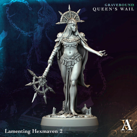 Human Female Necromancer Warlock Sorcerer Cultist | 28mm,32mm,54mm,75mm,100mm Scales| Dungeons and Dragons | Pathfinder | Archvillain Games