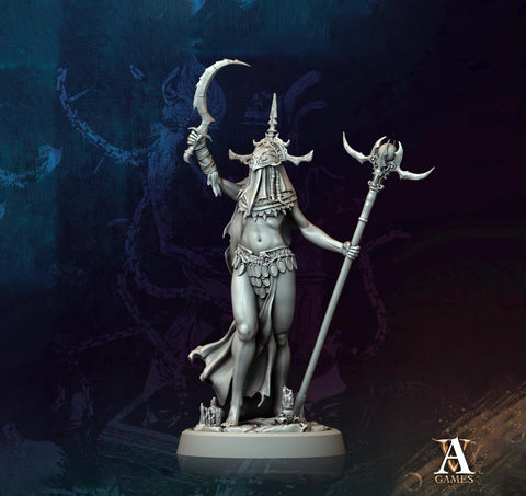 Human Female Necromancer Warlock Sorcerer Cultist | 28mm,32mm,54mm,75mm,100mm Scales| Dungeons and Dragons | Pathfinder | Archvillain Games