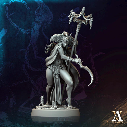 Human Female Necromancer Warlock Sorcerer Cultist | 28mm,32mm,54mm,75mm,100mm Scales| Dungeons and Dragons | Pathfinder | Archvillain Games