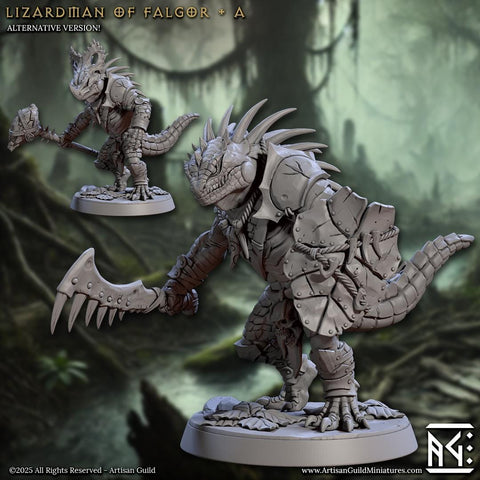 Lizardman Lizardfolk, Fighter, Ranger, Paladin PC NPC | 28mm,32mm,54mm,75mm,100mm Scale Resin Miniature | Dungeons & Dragons |Artisan Guild