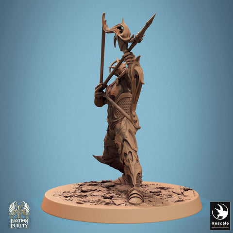 Human Paladin, Fighter Helm or No Helm, Bow PC / NPC, DnD 5e Unpainted Mini| 28mm, 32mm,54mm,75mm,100mm Scales |Dungeons & Dragons