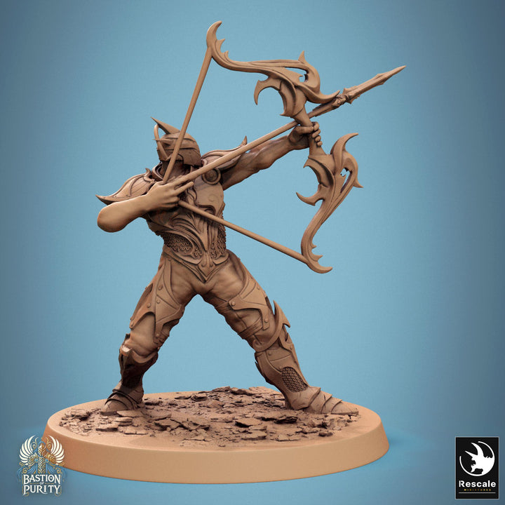 Human Paladin, Fighter Helm or No Helm, Bow PC / NPC, DnD 5e Unpainted Mini| 28mm, 32mm,54mm,75mm,100mm Scales |Dungeons &amp; Dragons