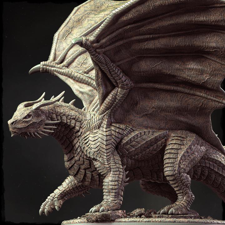 Chromatic Black Dragon (4 sizes) D&amp;D Miniature | 250mm Long, 200mm Wing Span | Resin Dragon Statue | Figurine | Dungeons and Dragons 5e