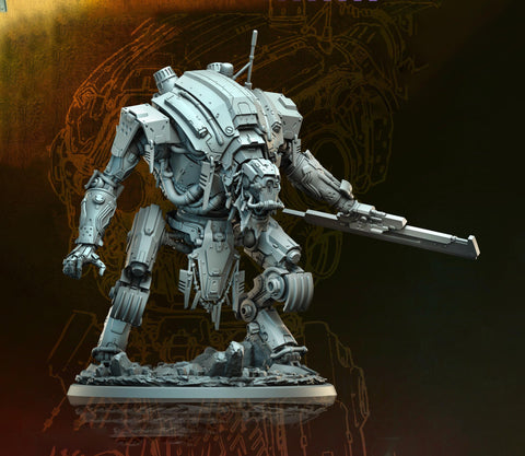 Sci-Fi Heavy Battle Suit, Mech Knight Miniature | 32mm, 40mm, 50mm, 65mm 80mm BASE SIZES | Resin Unpainted |