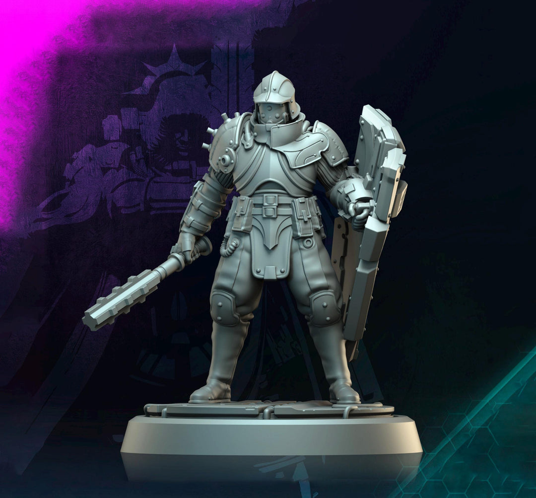 Sci-Fi Miniature Soldier Army Veteran | 28mm,32mm, 54mm, 75mm,100mm Scales | Resin Mini |