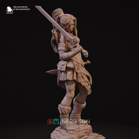 Human Female Fighter Battlemaster,Paladin, also Helmet PC / NPC Unpainted D&D 5e | 28mm,32mm,54mm,75mm,100mm,140mm | Pathfinder|