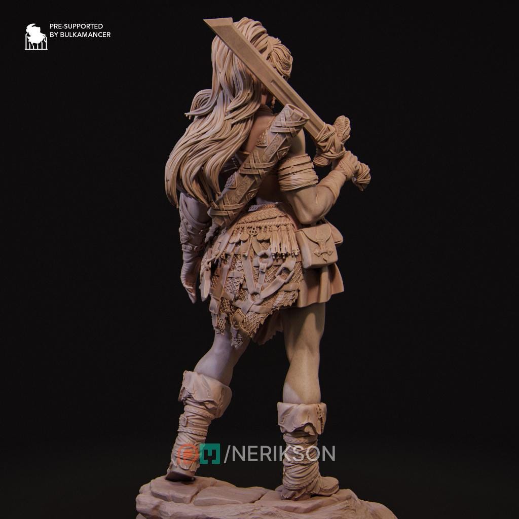 Human Female Fighter Battlemaster,Paladin, also Helmet PC / NPC Unpainted D&amp;D 5e | 28mm,32mm,54mm,75mm,100mm,140mm | Pathfinder|
