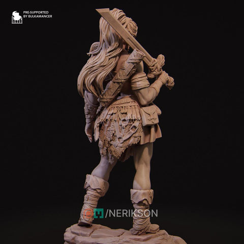 Human Female Fighter Battlemaster,Paladin, also Helmet PC / NPC Unpainted D&D 5e | 28mm,32mm,54mm,75mm,100mm,140mm | Pathfinder|